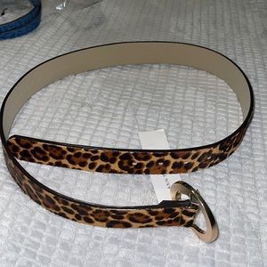 ANN TAYLOR CALF HAIR ANIMAL PRINT BELT
